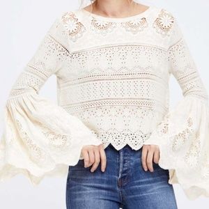 Free People knit bell sleeve top